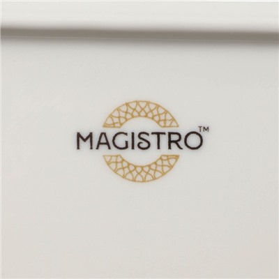 Блюдо сервировочное Magistro Kingdom, 38,5×23,5×2,5 см, фарфор, белое