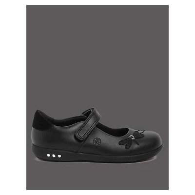 Kids’ Leather Flashing Light School Shoes (8 Small -1 Large)