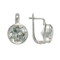 Серьги 'Ордо' с зелёным аметистом, родий ИВСК32112Х12АЗ0R1