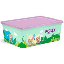 Коробка для хранения игрушек с крышкой "POLLY" 37*26*14см. 10л