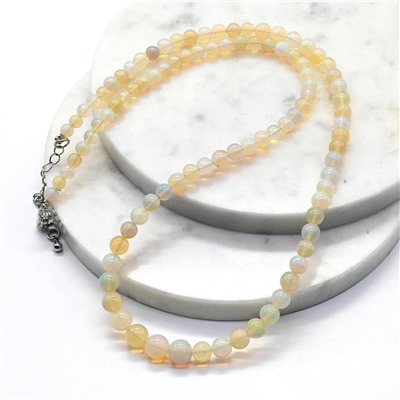 Бусы натуральный камень опал шарик 4-6мм на увеличение, 48см, 11,5г