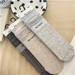 Cotton thin retro knee socks, mid-length, french style
