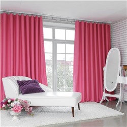 Штора портьерная «Этель» 130×300 см, двусторонний блэкаут, розовая, пл. 240 г/м², 100% п/э