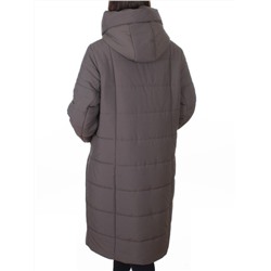 A615 GRAY/BEIGE Пальто зимнее женское (верблюжья шерсть, 120 гр. холлофайбер)