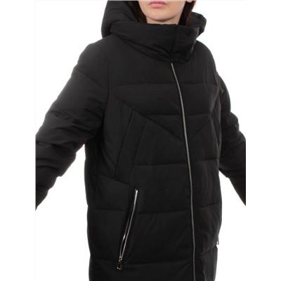98720 BLACK Пальто зимнее женское (холлофайбер 150 гр.)