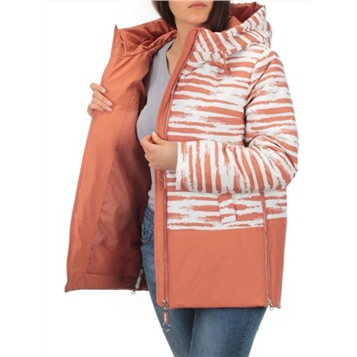 M8295 WHITE/TERRACOTTA Куртка демисезонная женская (100 гр. синтепон) Maria