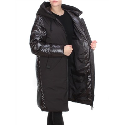 2235 BLACK Пальто женское зимнее AKIDSEFRS (200 гр. холлофайбера)