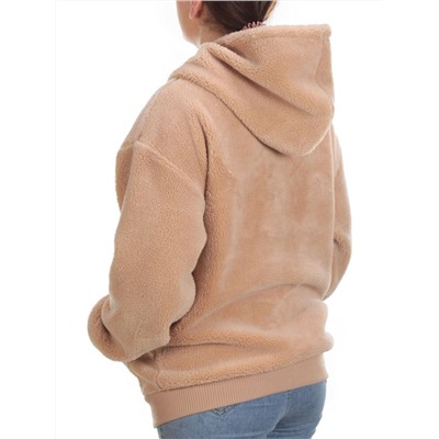 106 BEIGE Худи женское Тедди на флисе