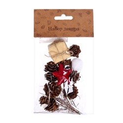 Новогодний декор «Незабываемый праздник», размер шишек: 1.5×2 см