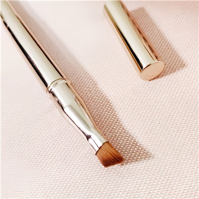 Nail Art Двусторонняя кисть для макияжа бровей и губ с колпачком, золотистый