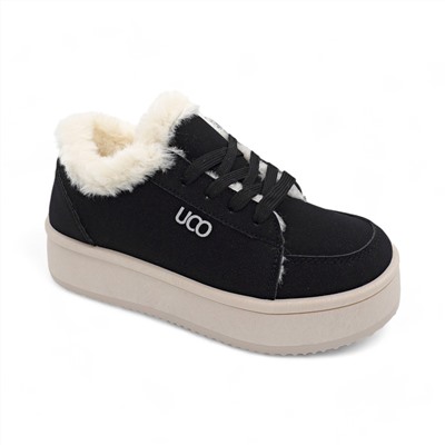 Кроссовки на меху В27-1 черные п/п