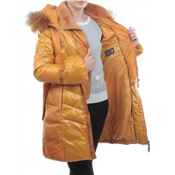 1207 YELLOW Куртка зимняя женская (пух, натуральный мех)