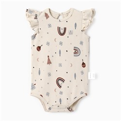 Боди детское с воланами «Крошка Я. Новогодние игрушки», рост 62-68 см