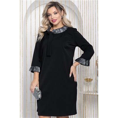 Платье Жемчужина (черное/серебро) П12148