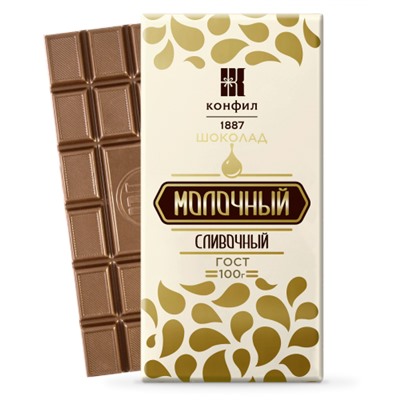 Шоколад Молочный Сливочный 100 г/КОНФИЛ