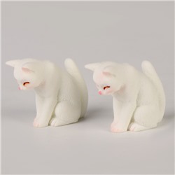 Миниатюра кукольная «Котик», набор 2 шт., размер 1 шт. — 2 × 3,5 × 3 см