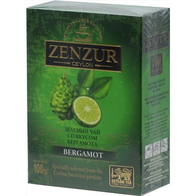 Zenzur. Зеленый чай с бергамотом 100 гр. карт.пачка