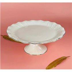 102-152 Круглое блюдо 30,5см на ножке АГАТА в под.уп.(х4)Фарфор