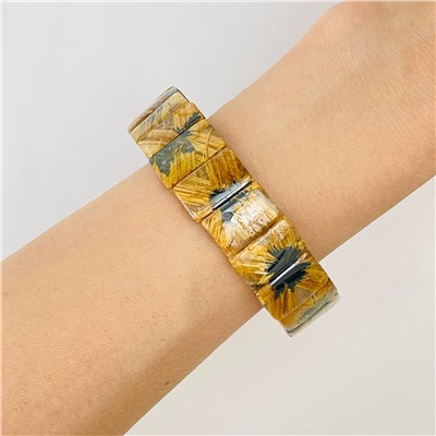 Радуга Самоцветов Браслет из Рутилового кварца с включением Титана