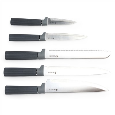 НАБОР AGNESS ИЗ 12ПР: 5 НОЖЕЙ,ДОСКА,ПОДСТАВКА,ПОЛОВНИК,ЛОЖКА,ЛОПАТКА,ШУМОВКА,ЛОЖКА ДЛЯ СПАГЕТТИ