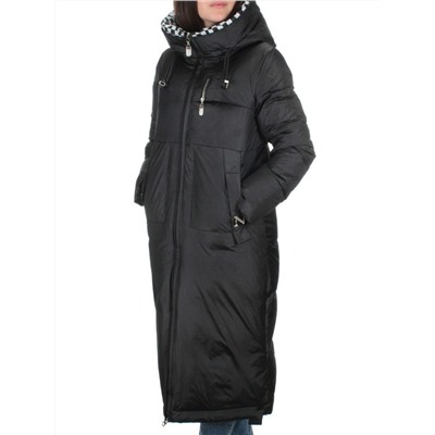 9120 BLACK Пальто зимнее женское (200 гр. холлофайбера)