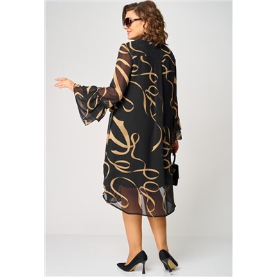 Платье EVA GRANT 7122 черно-бежевый