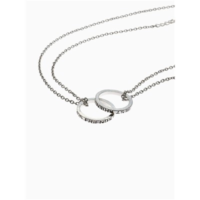 Кулоны парные «Неразлучники» friends forever, кольца, цвет серебро, 45 см