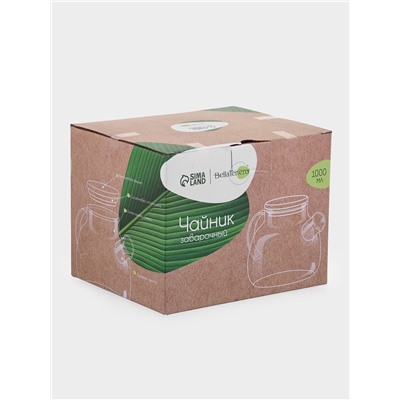 Заварочный чайник BellaTenero «Эко», 1 л, с бамбуковой крышкой, металлический фильтр, стекло