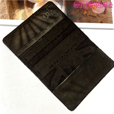 Обложка для паспорта из натуральной кожи темно-коричневая