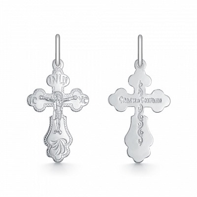 139.55 крест из серебра штампованный белый