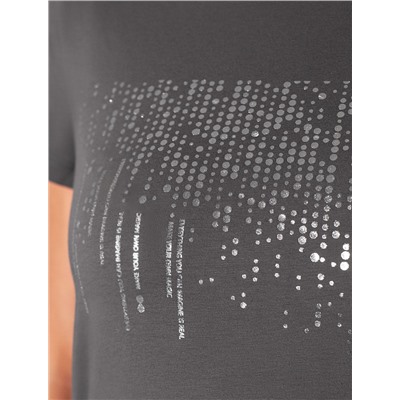 Нарядная футболка с принтом из премиального хлопка с эластаном