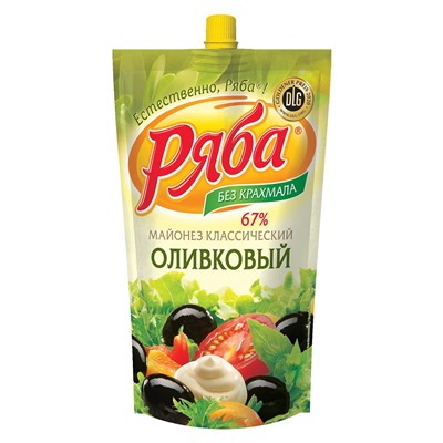Майонез "Классический Оливковый" 390гр пакет ТМ Ряба 1/24