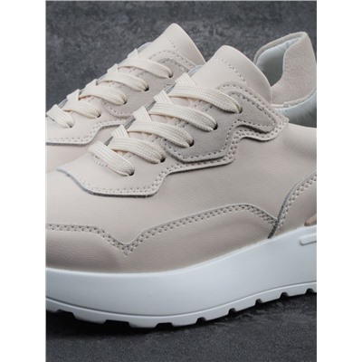 03-YJ428-1 BEIGE Кроссовки женские (натуральная кожа)