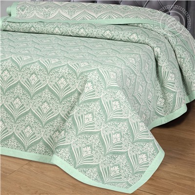 Покрывало жаккардовое Сады востока зеленое