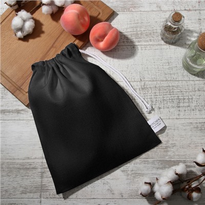 Мешочек текстильный Этель Home collection black27×34 см, 45% лён, 55% хлопок