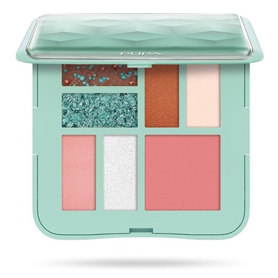 2 PUPA  Палетка для макияжа лица Make-up Pallete S AQUA