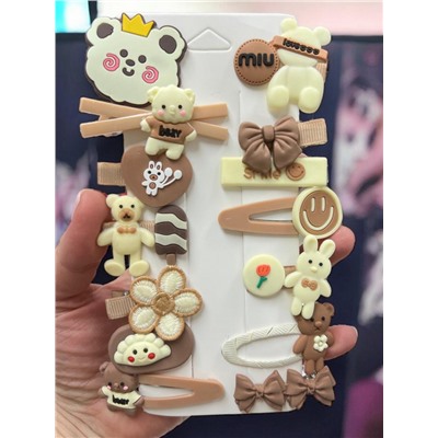 Набор детских заколок для волос на блистере В наборе 14 предметов НД11 (1)