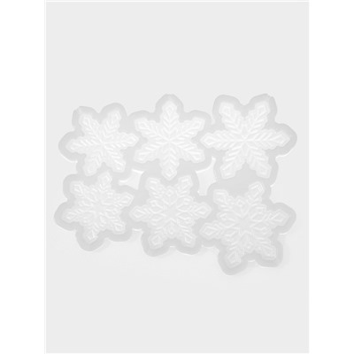 Форма для леденцов «Снежинки», силикон, 6 ячеек, 17×10×0.8 см, d=5 см, d=4.5 см, прозрачная