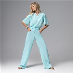 Брюки с двойным поясом, Раскованный шик (лазурные)