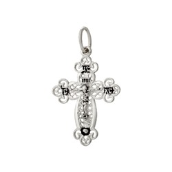 Крест из серебра литье частичное чернение