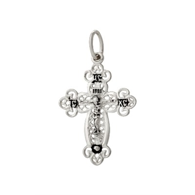 Крест из серебра литье частичное чернение