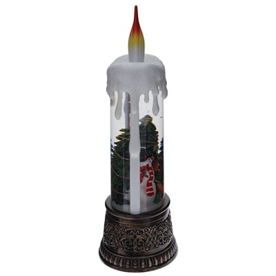 GAEM Изделие декоративное "Свеча" (подсвет, муз, вьюга, 3хААА н/п +USB), L12,5 W8 H25 см