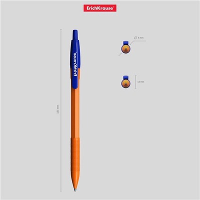 Ручка шариковая ErichKrause R-301 Matic Orange, узел 0.7 мм, автоматическая, стержень синий