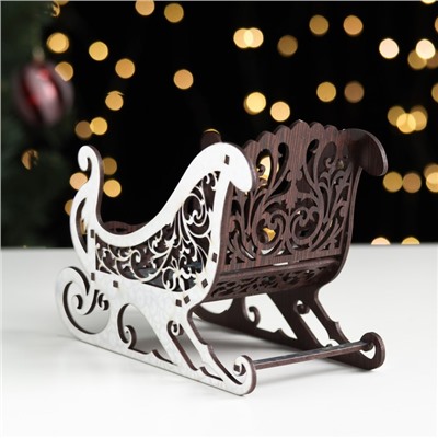 Конфетница «Новогодние сани серебро», 20×14×10 см