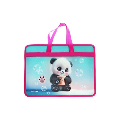 Папка с ручками А4, 100x250x340 мм, deVENTE "Yummy Panda", пластик, ручки-текстиль, для деовчки
