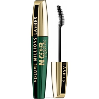 2 L'Oreal. Тушь д/ресниц MILLION LASHES FELINE МИЛЛИОН РЕСНИЦ Черная изогн кист.(зел-золот ф)