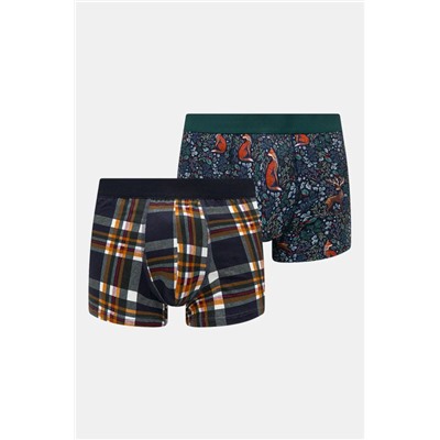 Bokserki bawełniane męskie z domieszką elastanu wzorzyste (2-pack) kolor multicolor