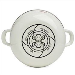 КАСТРЮЛЯ AGNESS ЭМАЛИРОВАННАЯ С ЭМАЛ.КРЫШКОЙ СЕРИЯ "СНЕГИРИ", 2.8 Л, 20*12 СМ