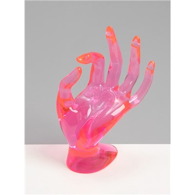 Подставка для украшений QF «Рука», 10.5×8×16 см, розовая