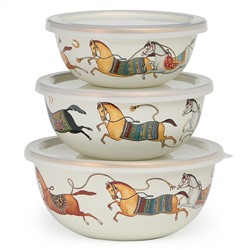 НАБОР МИСОК LEFARD ЭМАЛИРОВАН. С ПЛАСТИК.КРЫШКАМИ, СЕРИЯ PASSAGE, 6ПР. 14/16/18СМ, 0,6/0,9/1,3Л